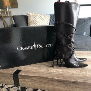 Cesare Paciottii brown leather boots